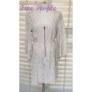 Free People Cream Lace Zipper Dress - NEW